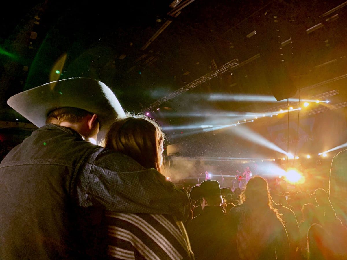 Crowd at an outdoor country music concert